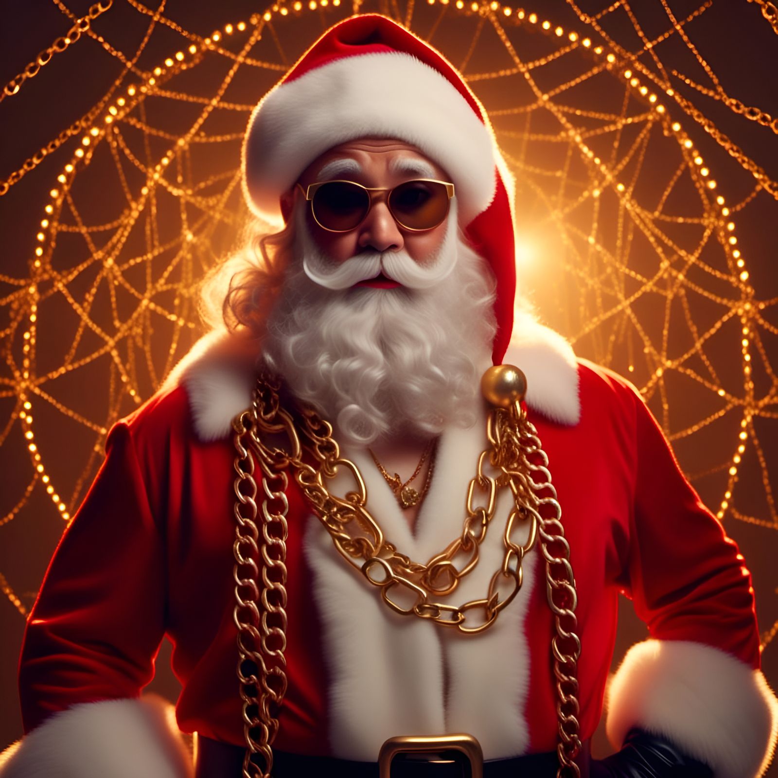 Santa Claus as Rapper in Pin-Up Cartoon Style