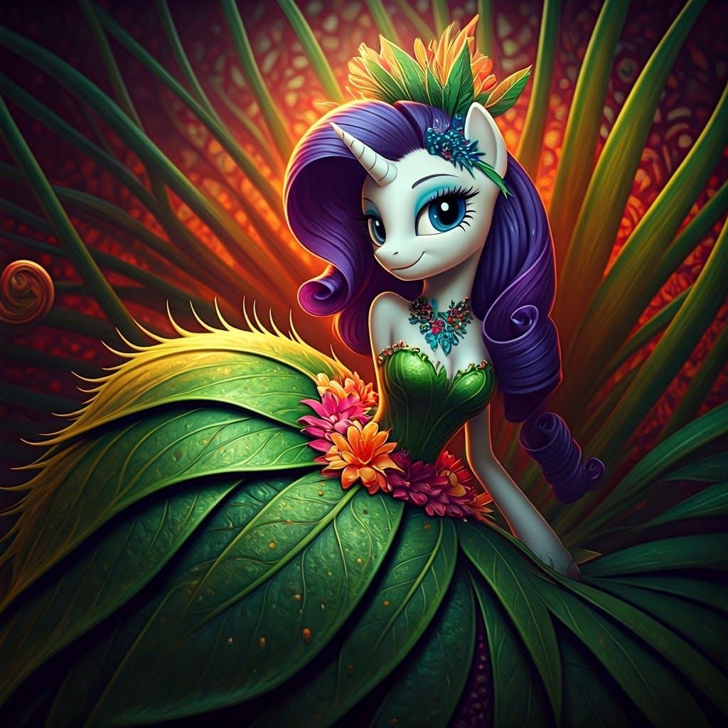 Elegant Unicorn in Exotic Flower Crown