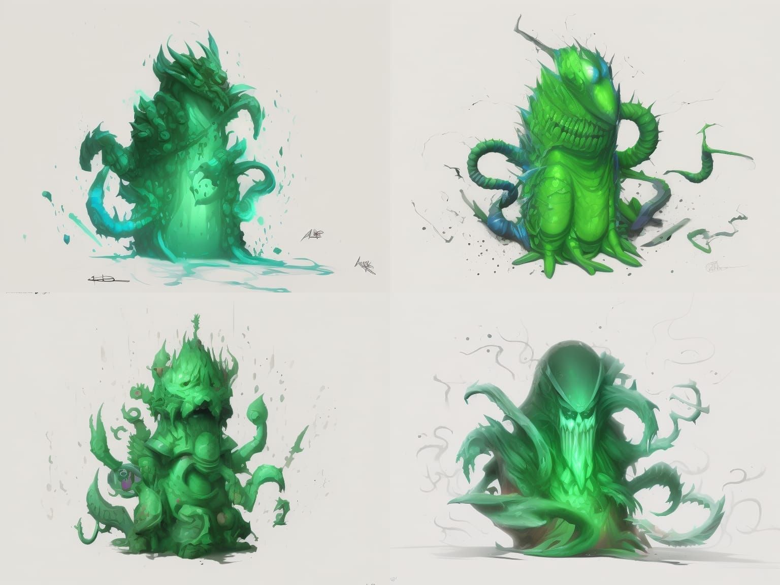 Graffiti Tentacle Monster in Splash Art Style