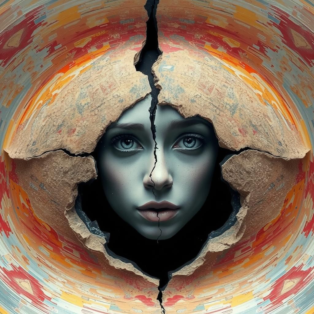 Intricate Pen and Ink Abstract Impression of Love and Loss