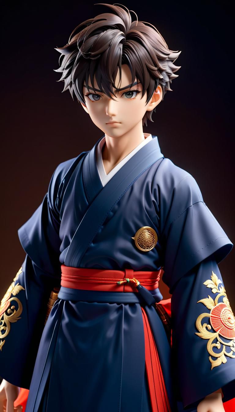 Beautiful Gosho-Ningyo Boy Doll in 3D Anime Art