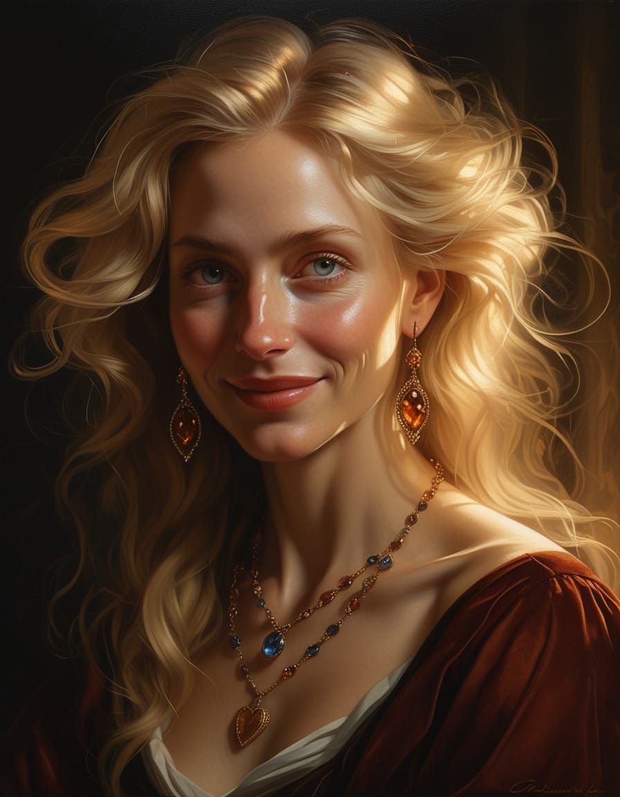 Mystical Portrait of a Woman in Ethereal Chiaroscuro