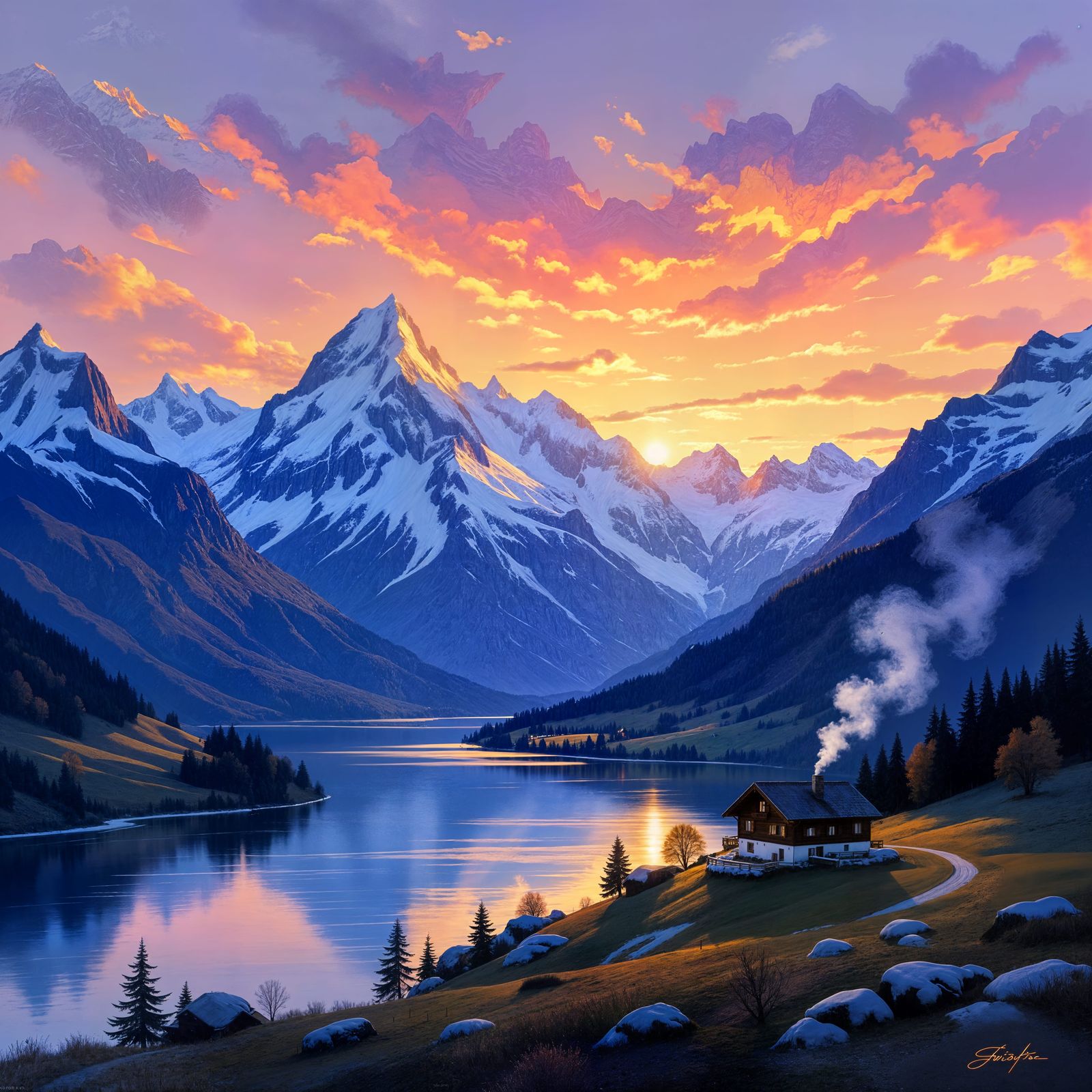 Majestic Swiss Alps Landscape