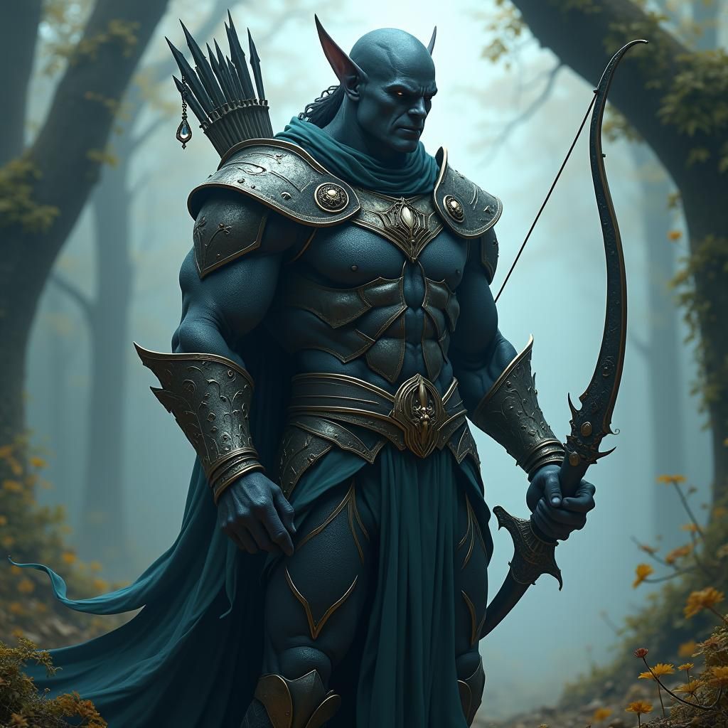 Mystical Warrior in Ethereal Forest