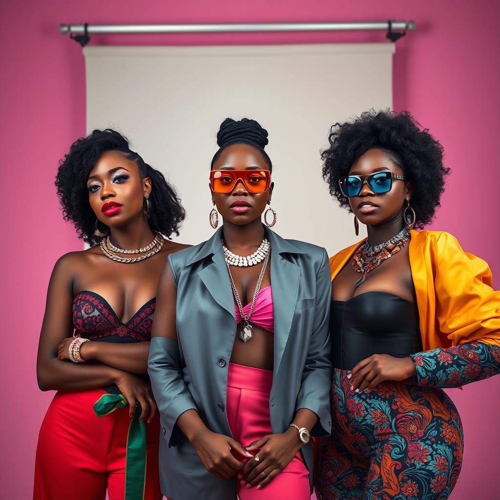 Elegant Black Trans Women in Studio Portrait