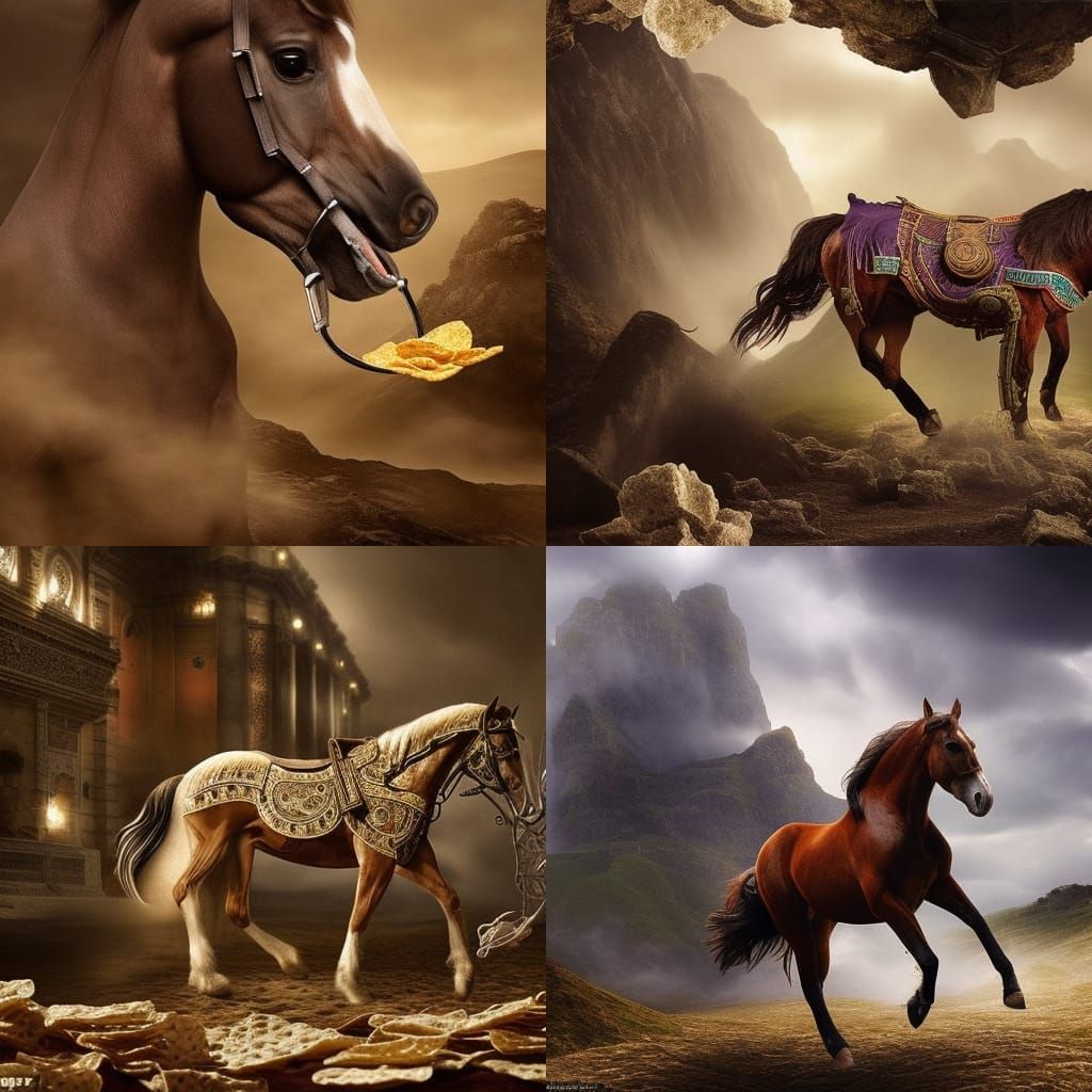 Horse Eating Crisps: Epic Cinematic Digital Painting