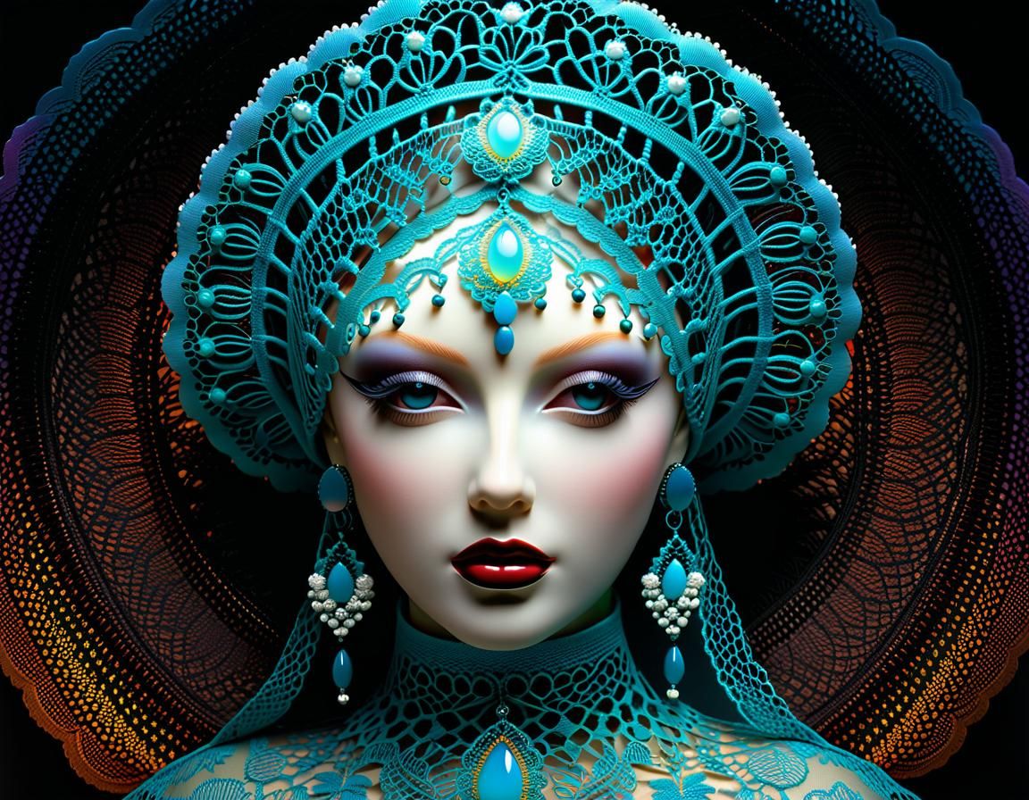 Candlewicked Lace Portrait in Dynamic Lighting