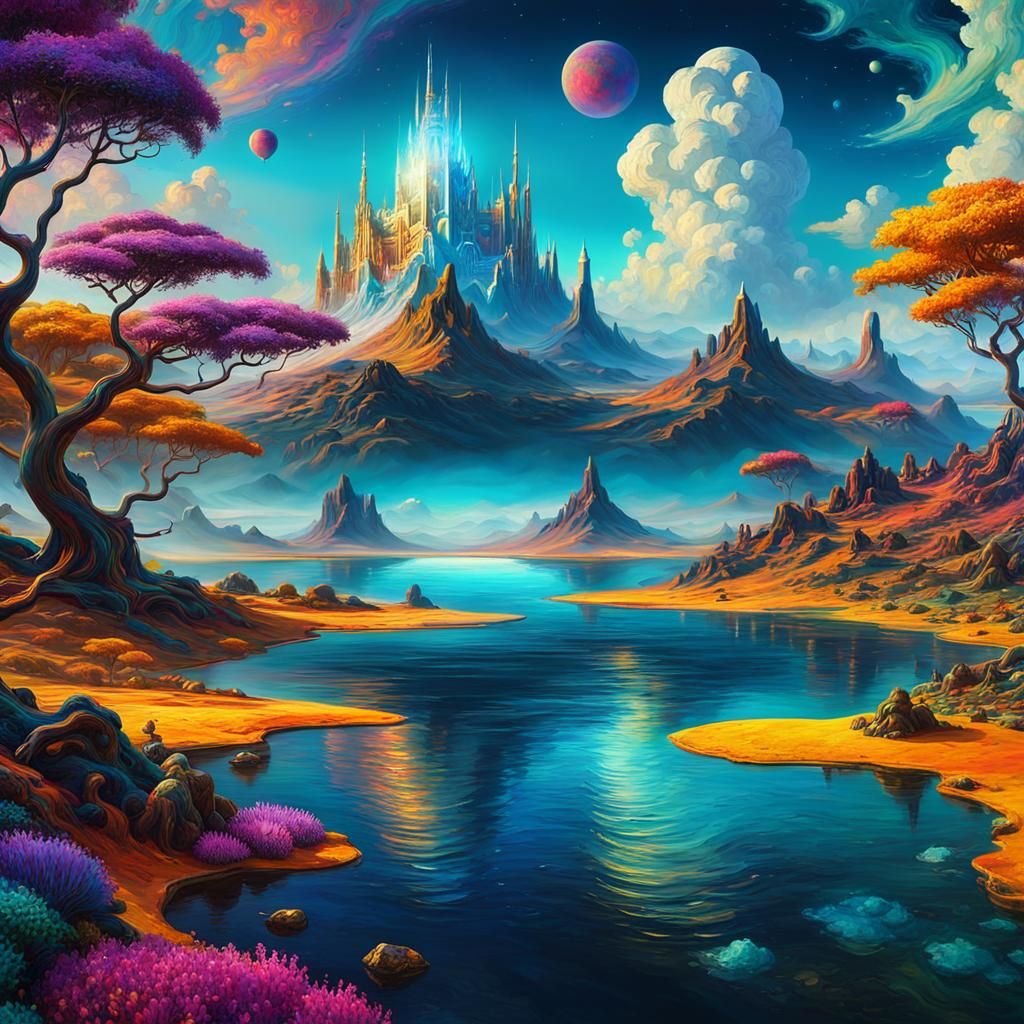 Dream Worlds: Neo-Impressionist Oil Painting