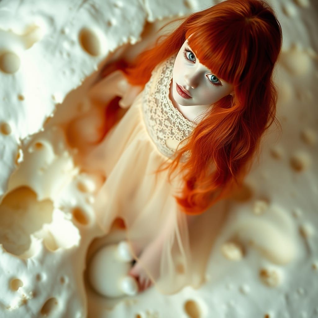 Girl in Cheese Dreamscape, Fashion Photography