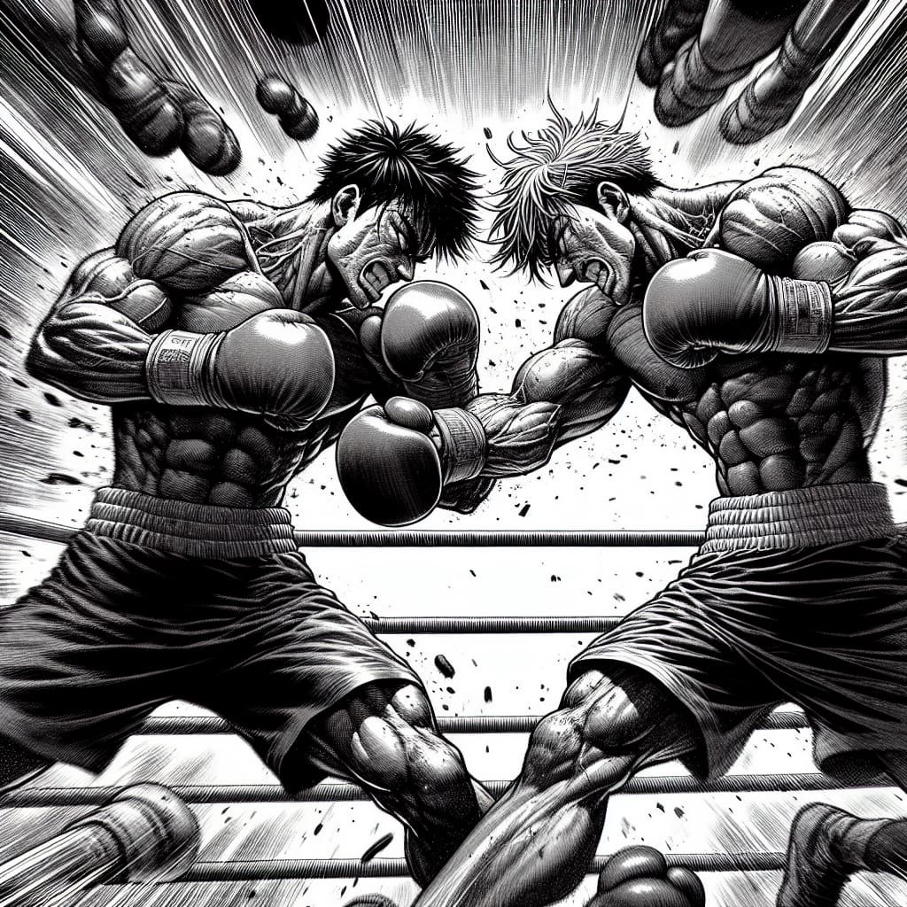 something like Hajime no Ippo boxing world champion fight tw...