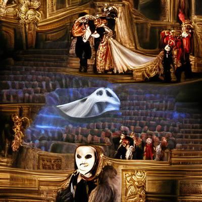Mysterious Opera Phantom in the Shadows