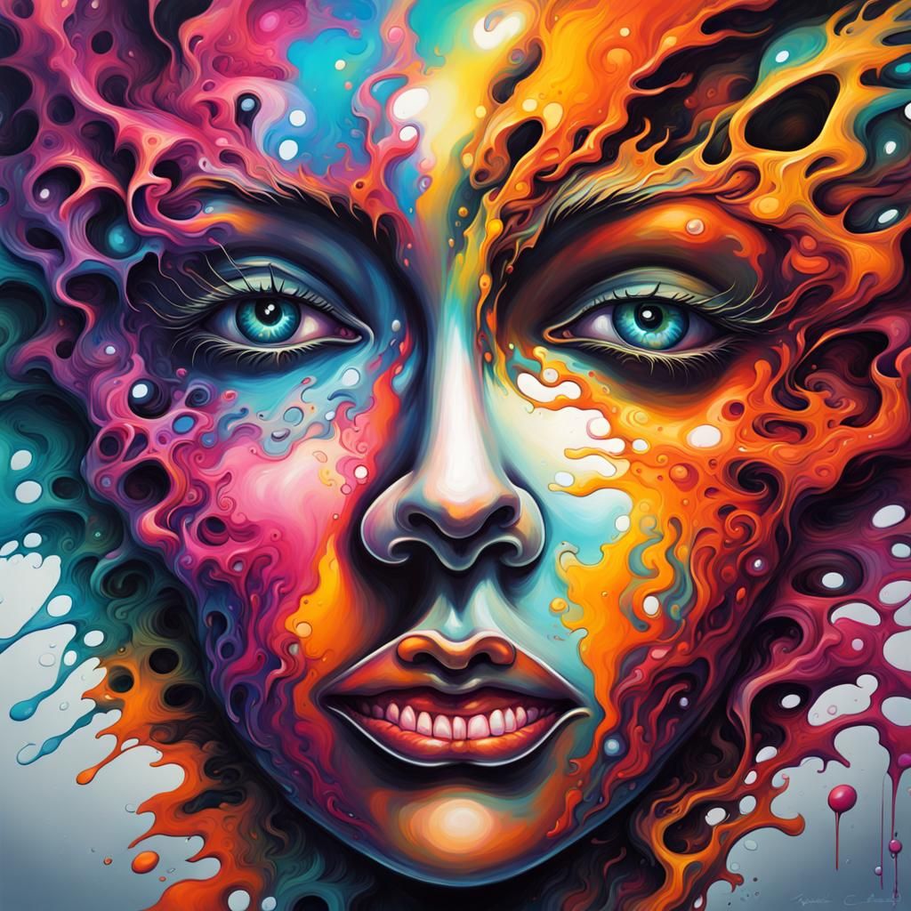 Colorful Fractal Hallucination in Graffiti Art Style