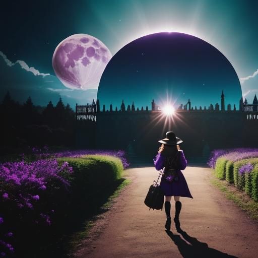 Opulent Purple Timescape with Elaborate Details