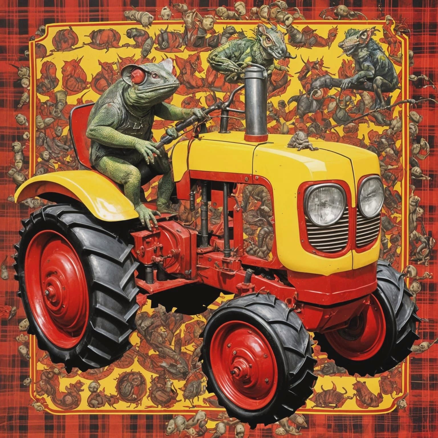 Psychedelic Punk Tractor Becomes Tartan Chameleon Attacking ...
