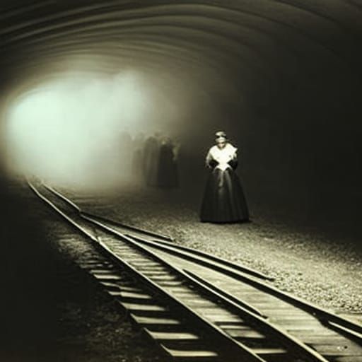 Dark Academia Horror Photograph in Gustave Doré Style