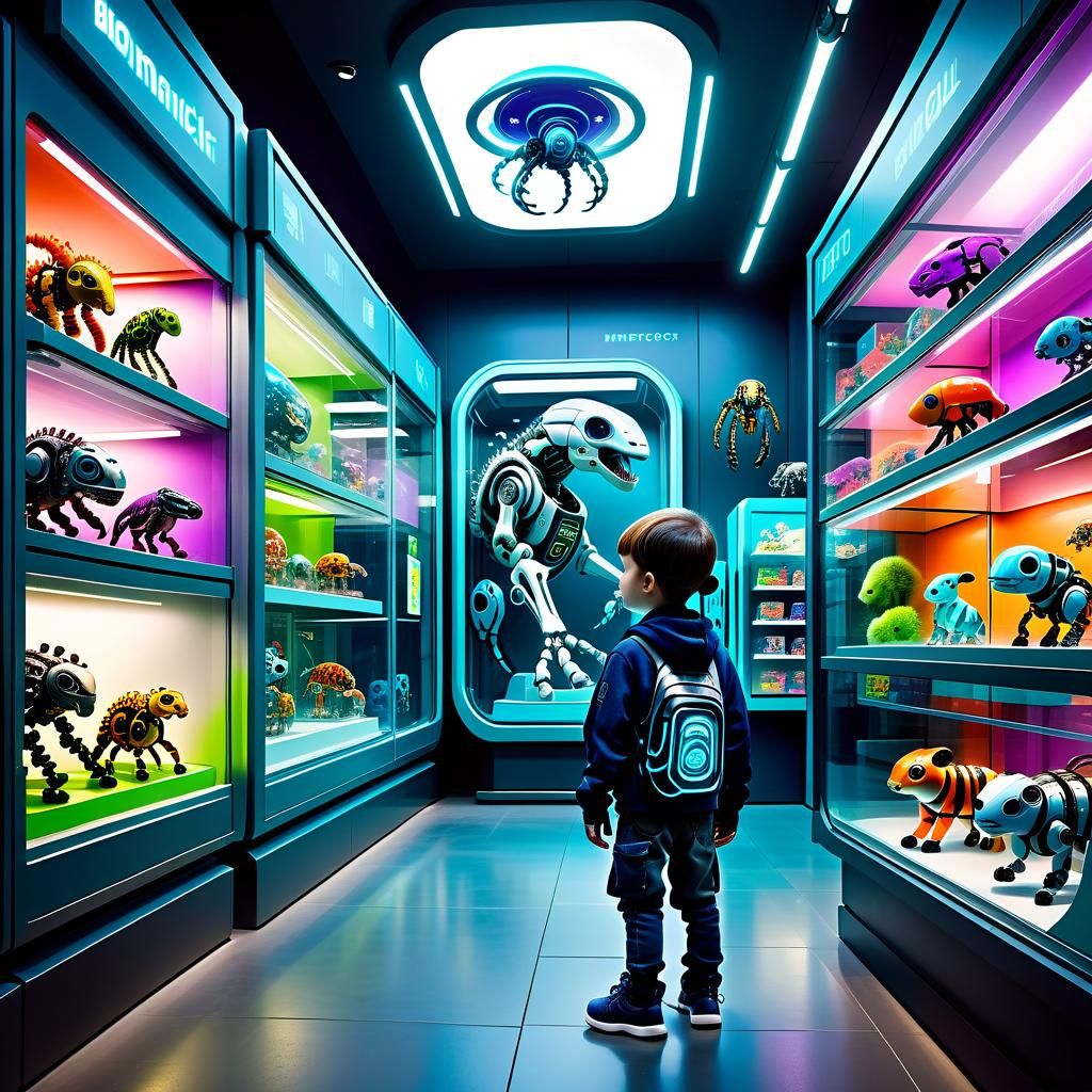 Biomechanical Pet Store: Futuristic Modern Art