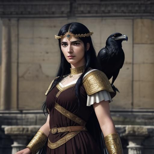 Anime-Style Roman Woman in Ancient City