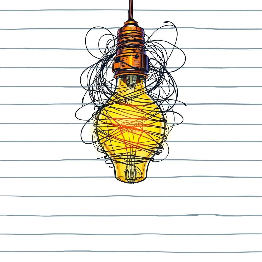 Vibrant Digital Art Piece with Expressive Lines and Neon Col...