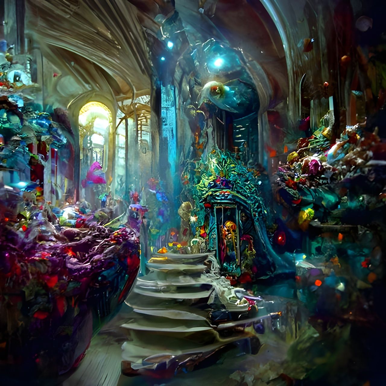 Horror Sanctum in Doré Style with Cosmic Elements