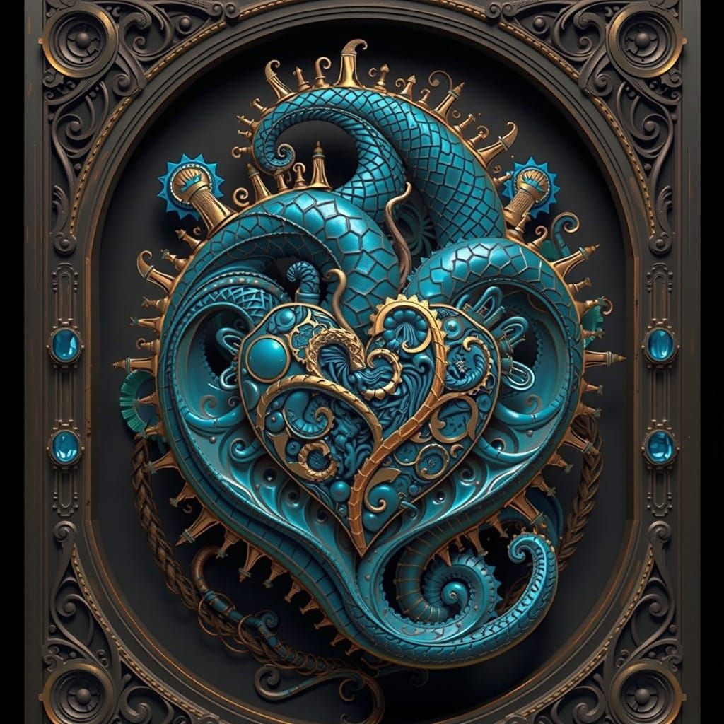 Dramatic Heart in Digital Matte Painting Style