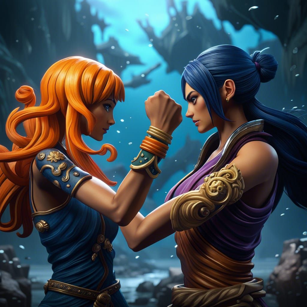Nami and Nico Robin Fist Bump Art