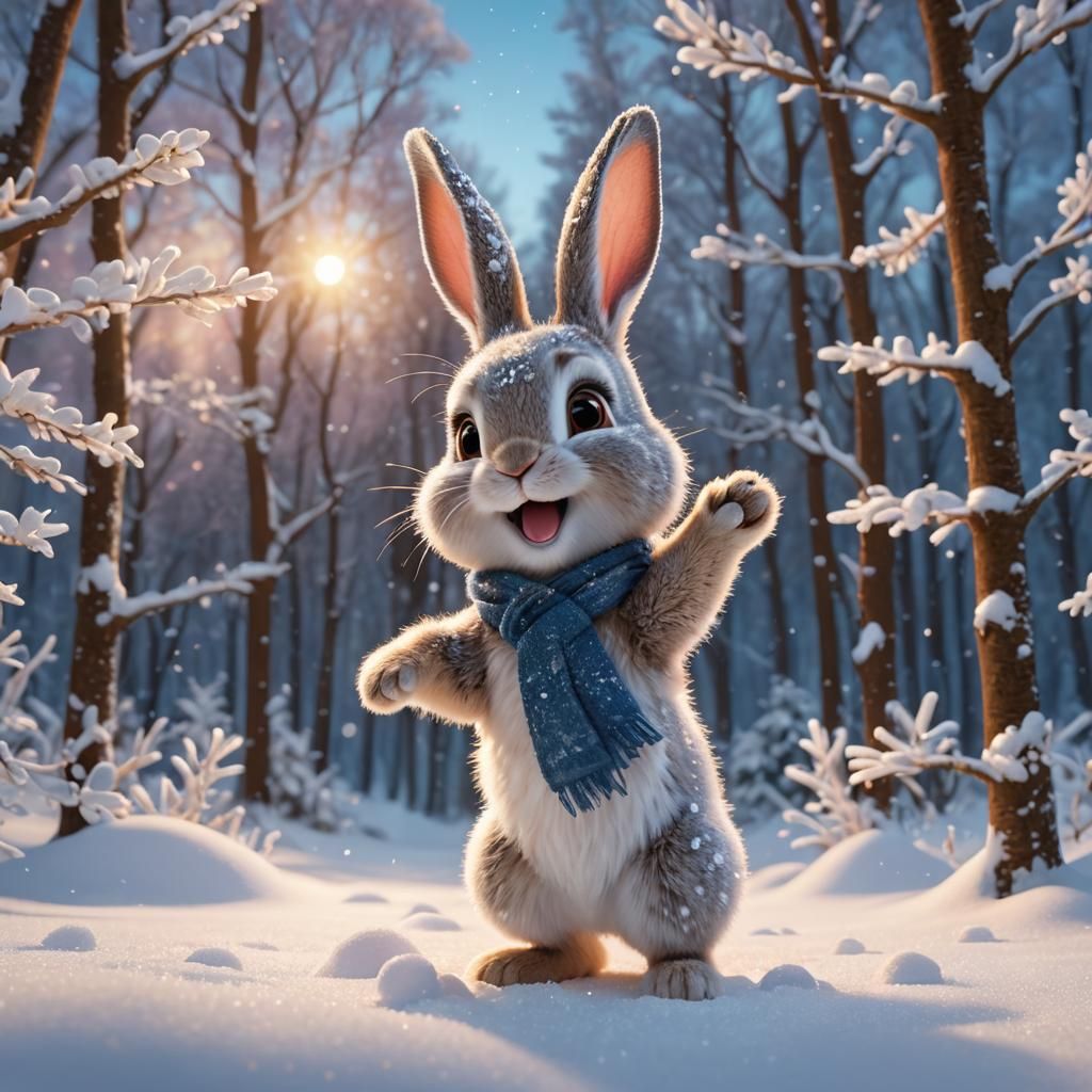 Winter Wonderland Rabbit Conjured by Magic