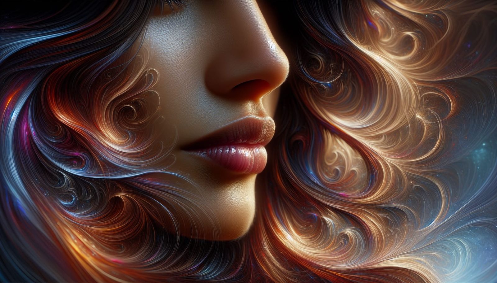 Detailed Digital Matte Painting of a Woman's Chin