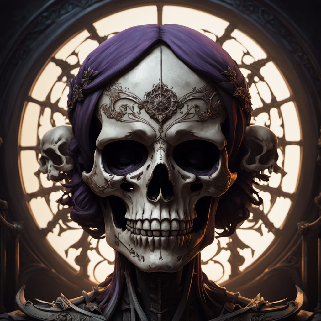 Surreal Skeleton Masterpiece in Dark Fantasy Style
