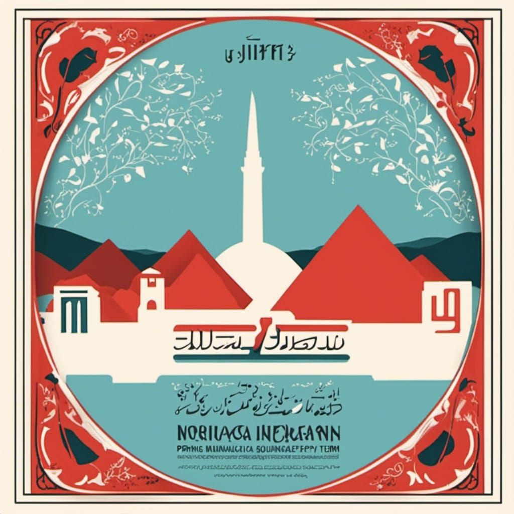 Arabic and Norwegian Calligraphy Poster for Musical Tour