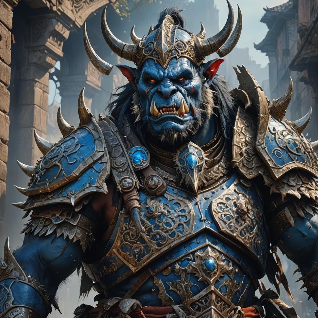 Fierce Orc King in Daedalic Armor
