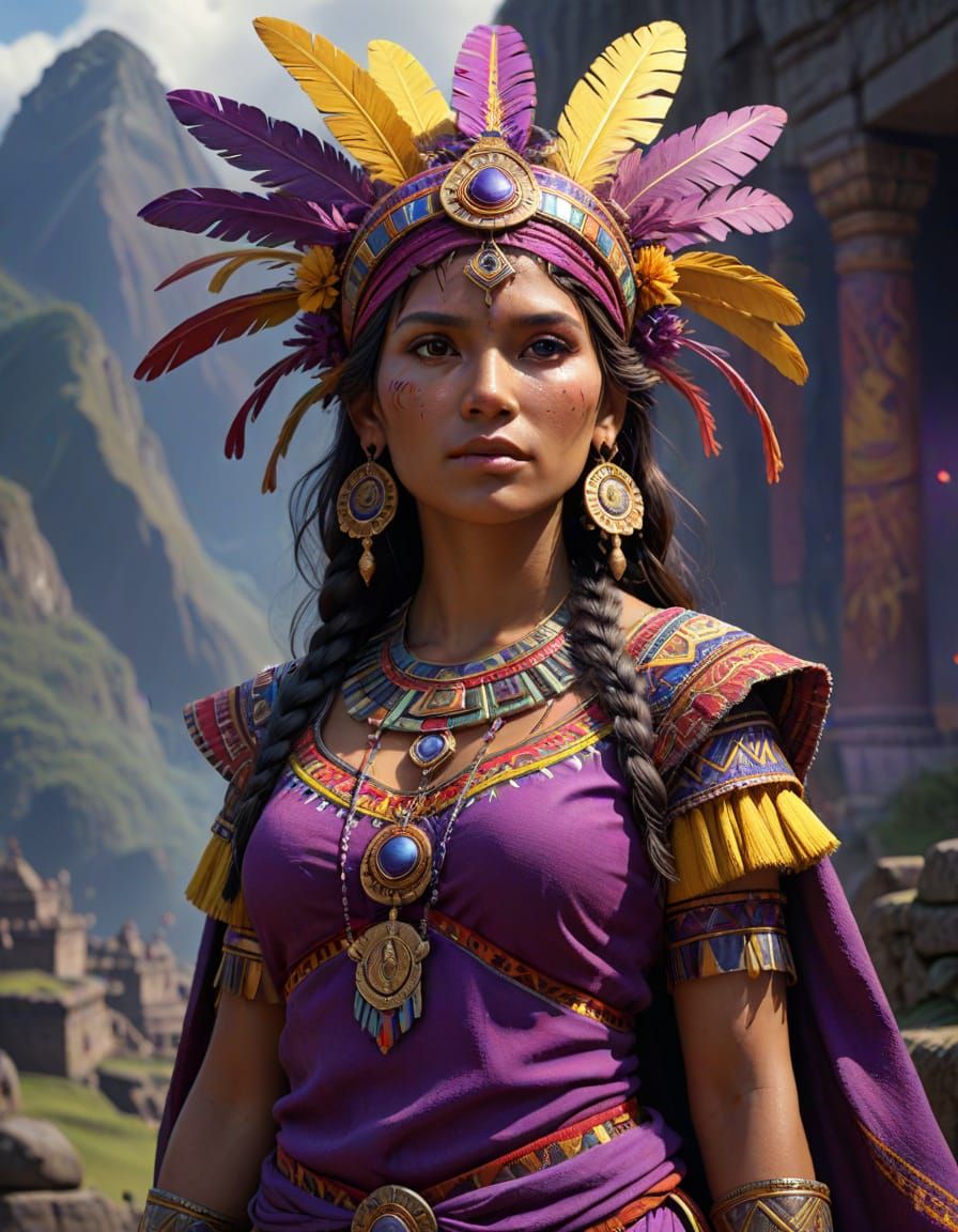 Machu Picchu Woman in Peruvian Costume