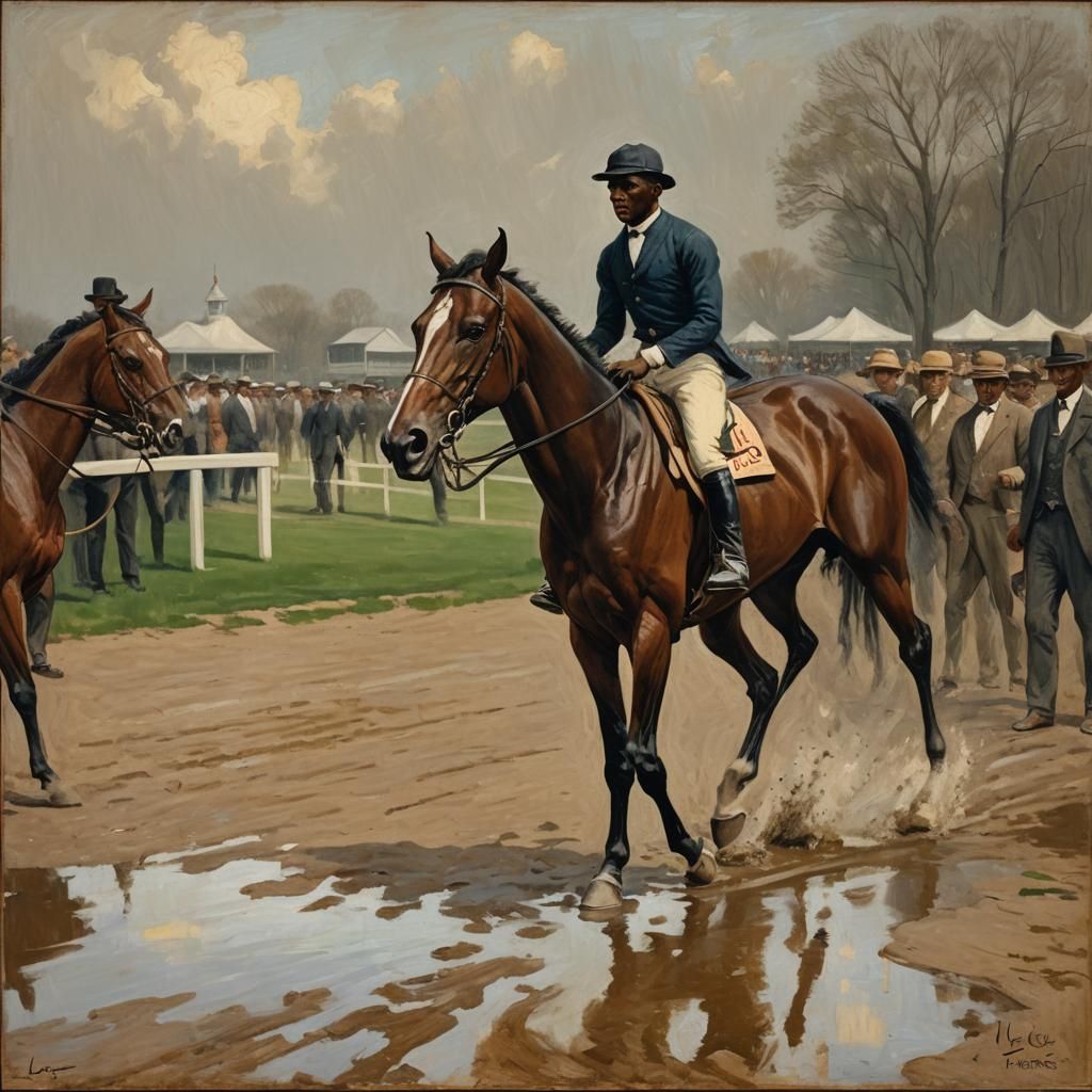 Kentucky Derby Jockey in Impasto Portrait