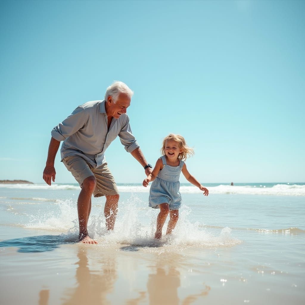 Warm Beach Moment of Joy and Love