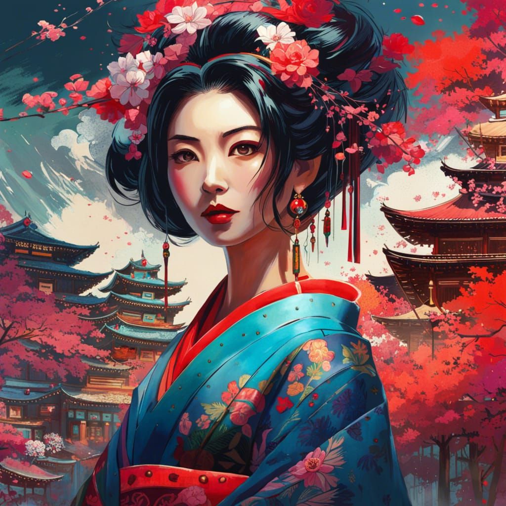 Geisha in Japanese Culture: A Vibrant Collage