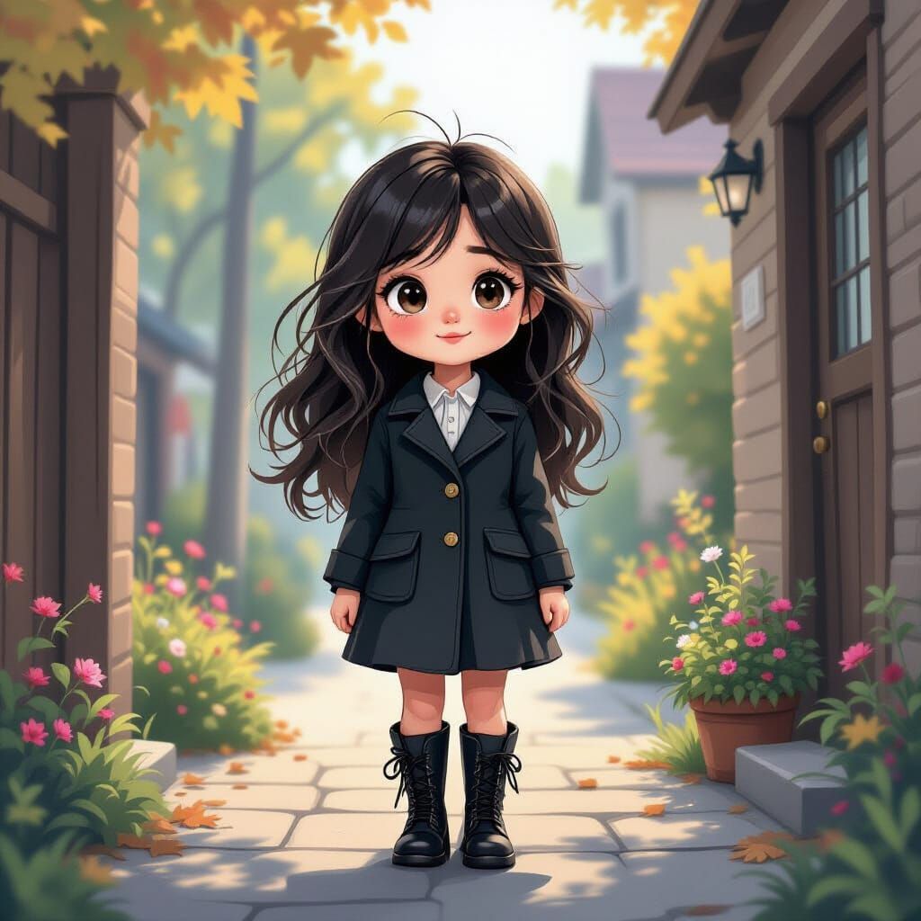 Sad Girl in Boots: A Digital Portrait