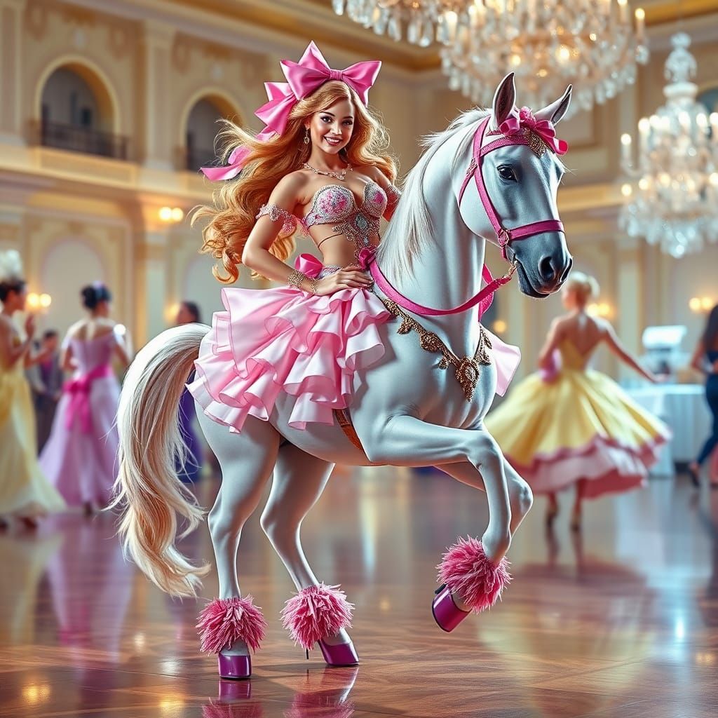 Elegant Centaur Maiden in a Ballroom Scene