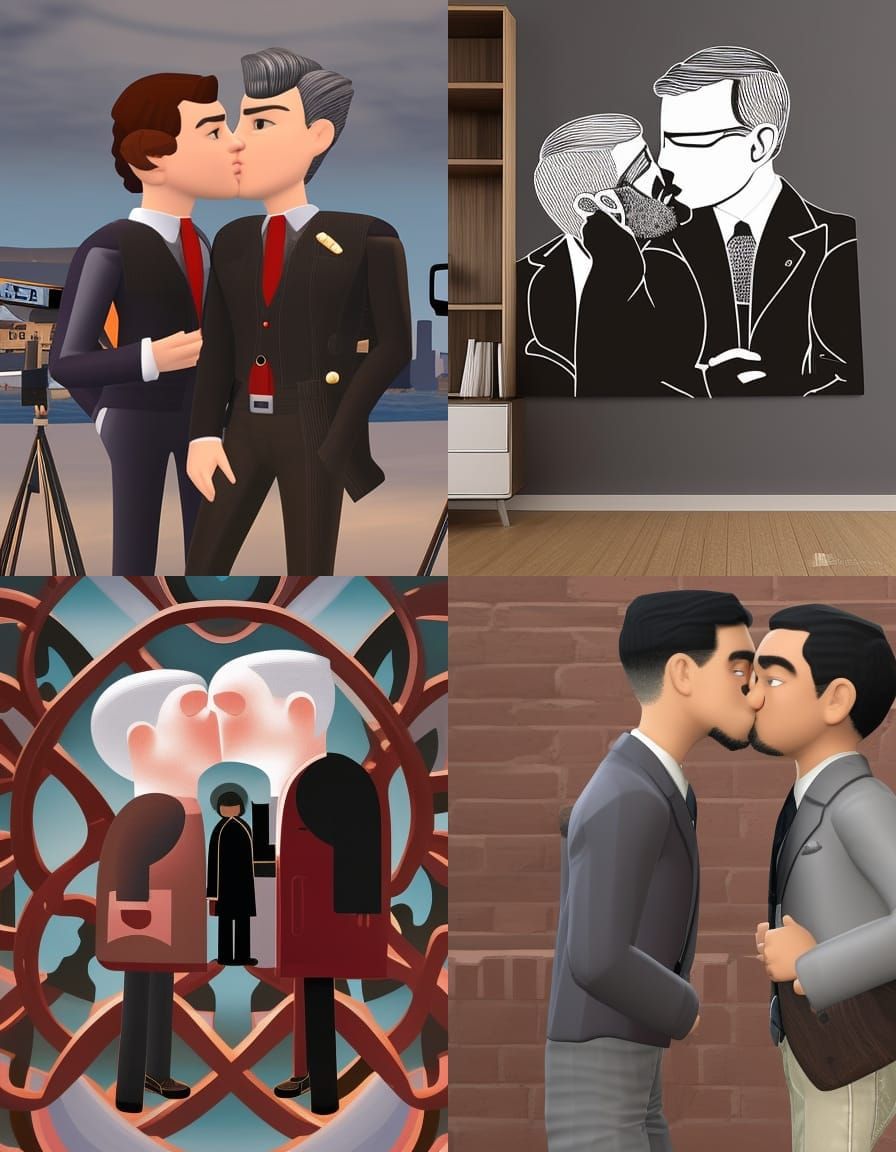 Copy Art style, make the two men kiss