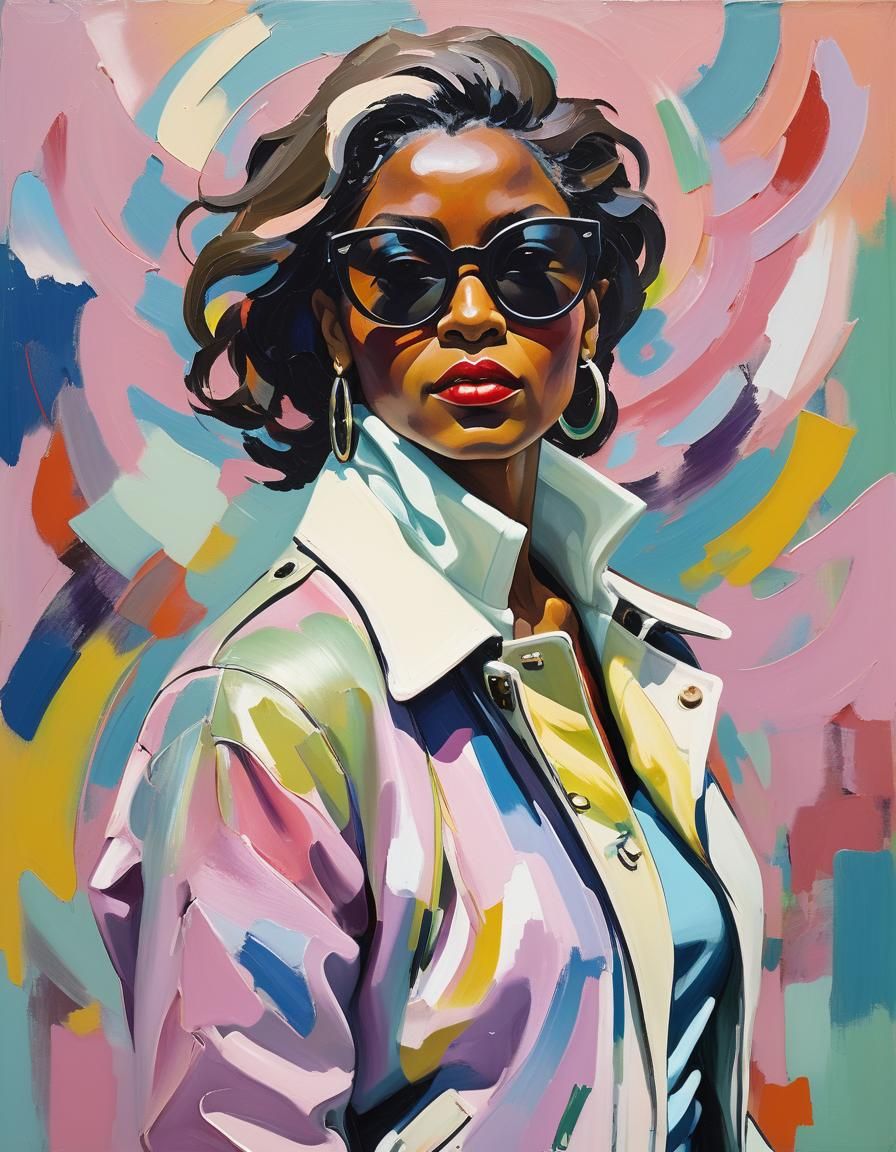 Abstract Expressionist Portrait with Palette Knife Texture