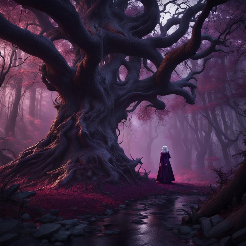 Dark Magic in Enchanted Forest: Fantasy Concept Art