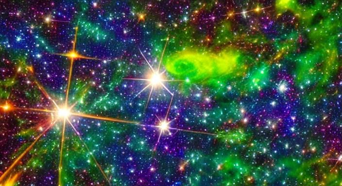 Vivid Plasma Star Cluster in Deep Space