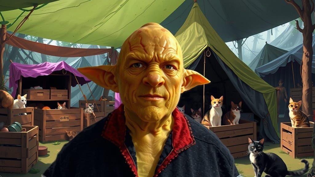 Goblin Cat Herder in Underground Comix Style