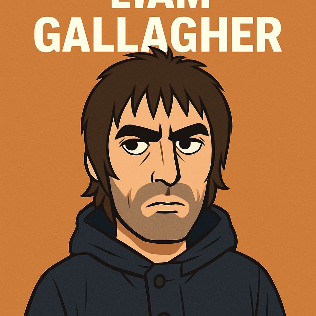 Liam Gallagher Cartoon Vector Art Portrait
