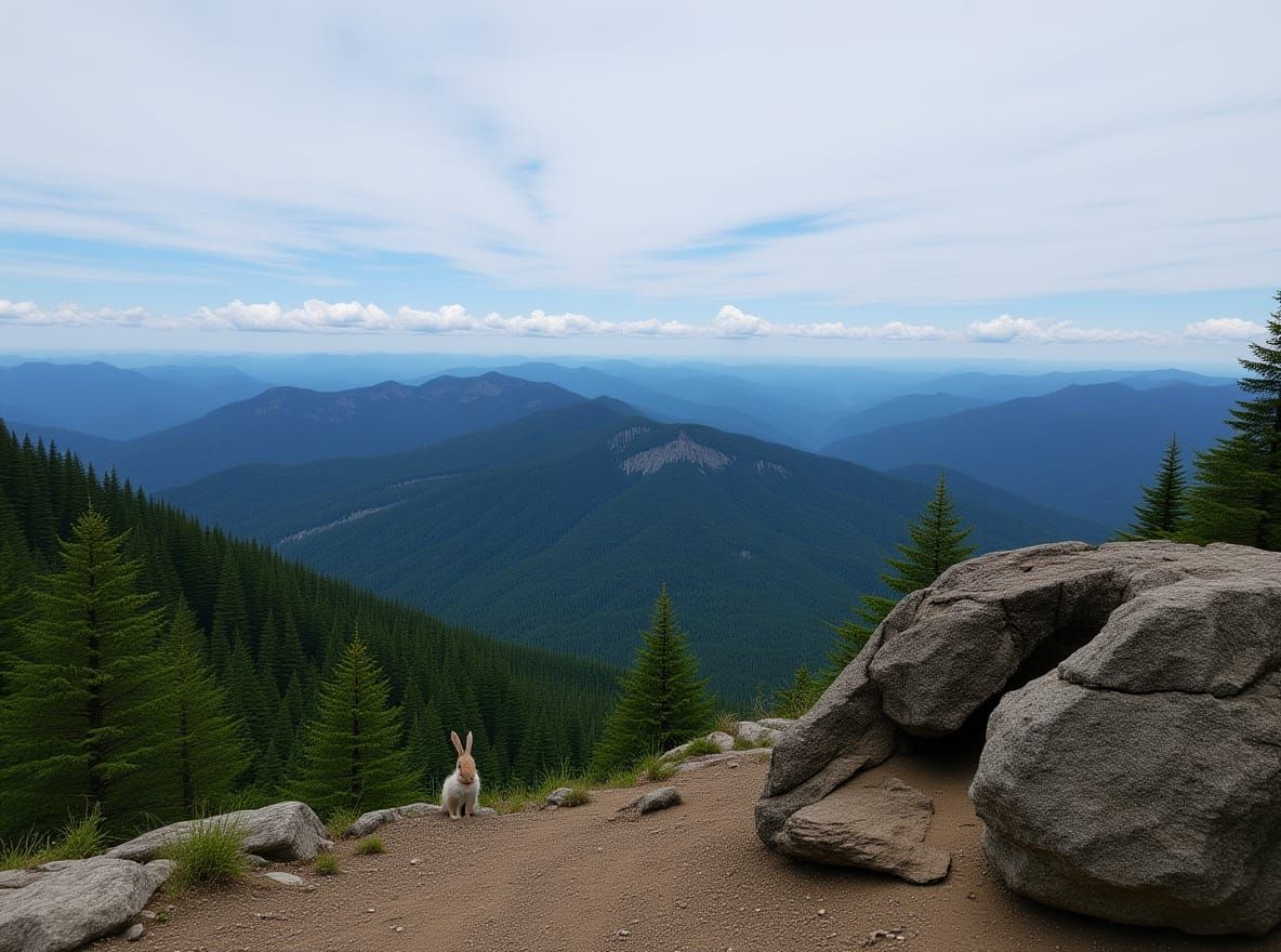Sweeping Blue Ridge Mountain Vista From Summit