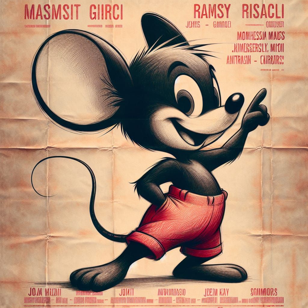 Vintage Movie Poster: Mickey Mouse in Comic Style
