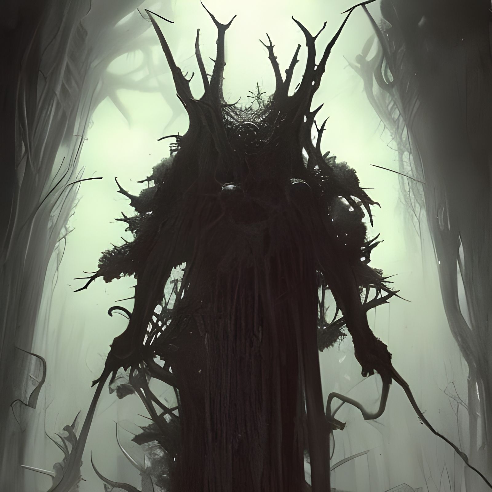 Evil Mutated Treant in Dark Fantasy Style