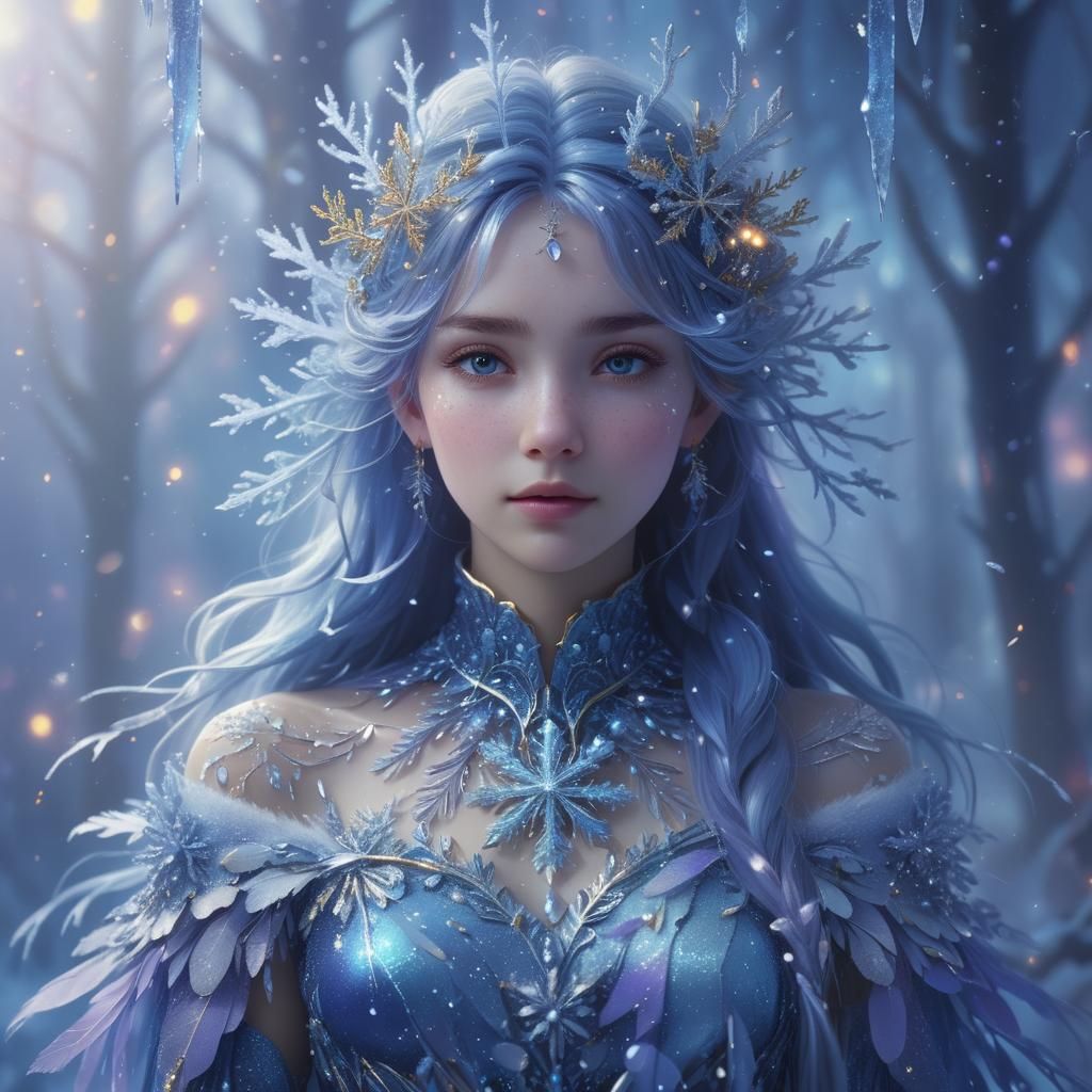 Mystical Snowflakes in Digital Fantasy Art