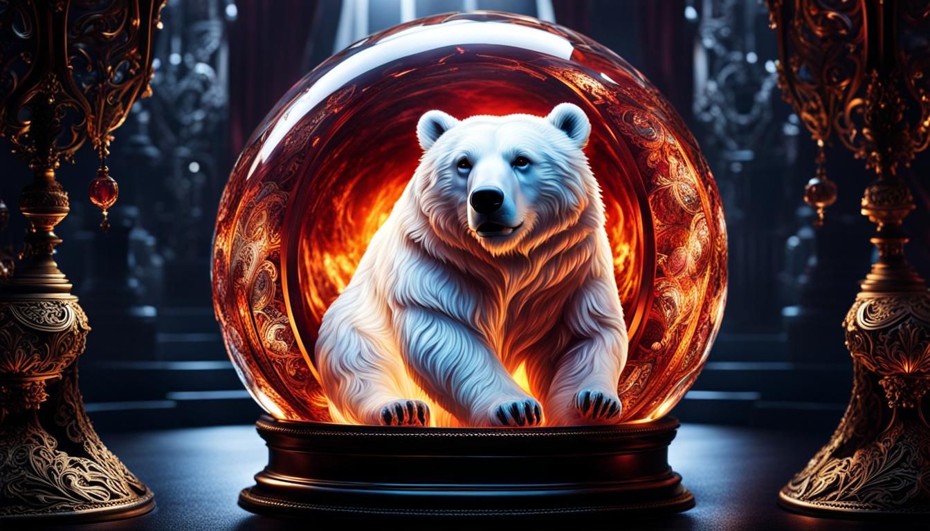 Lava Bear Trapped in Crystal Ball