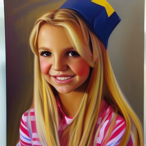 Young Woman in School Uniform, Oil Painting