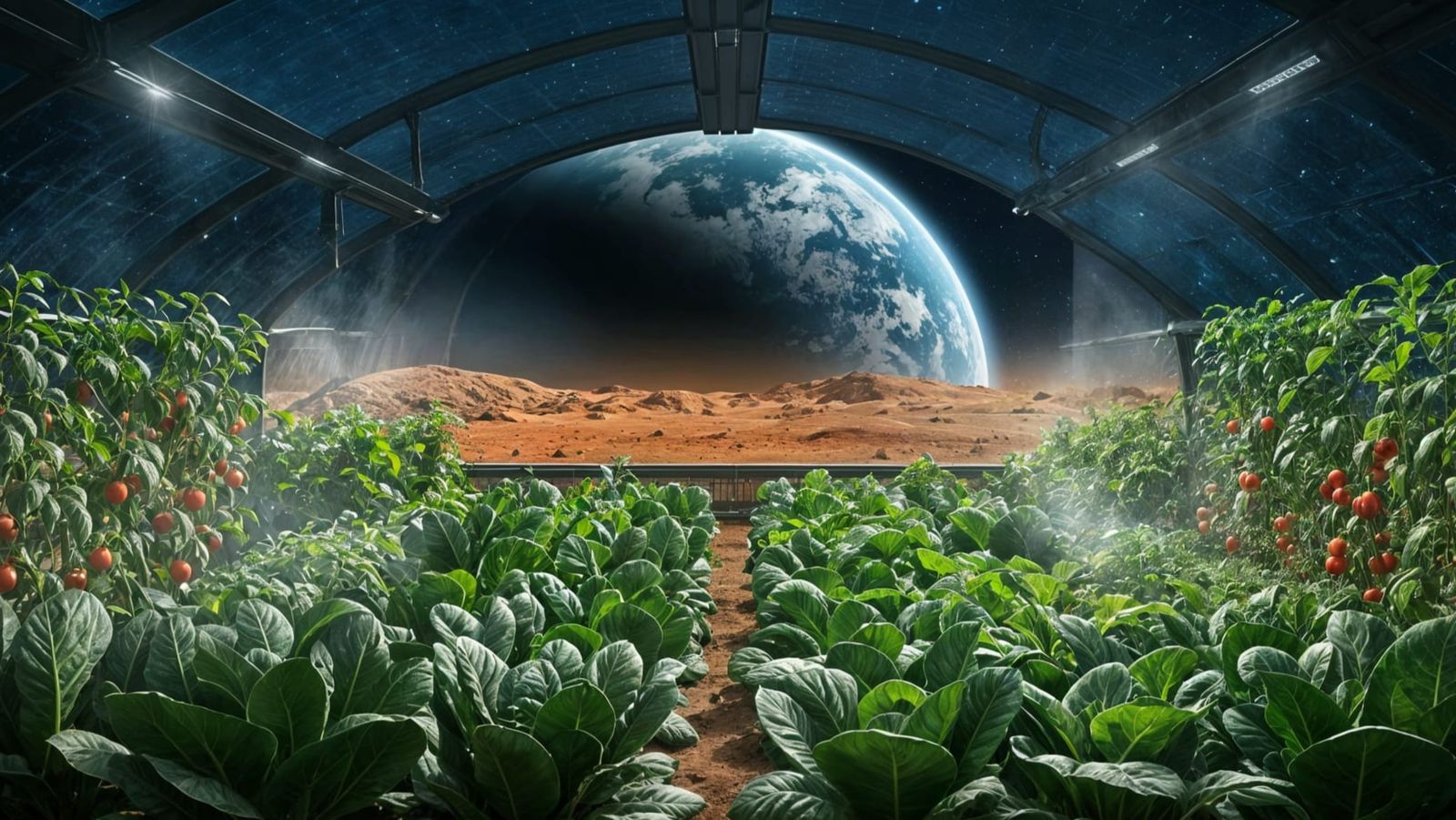 Mars Vegetable Oasis in High-Tech Greenhouse