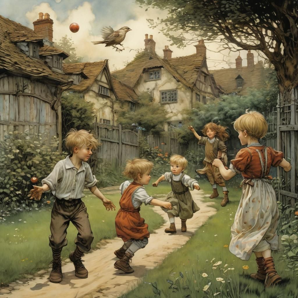 Enchanted Backyard: Children's Game Illustration